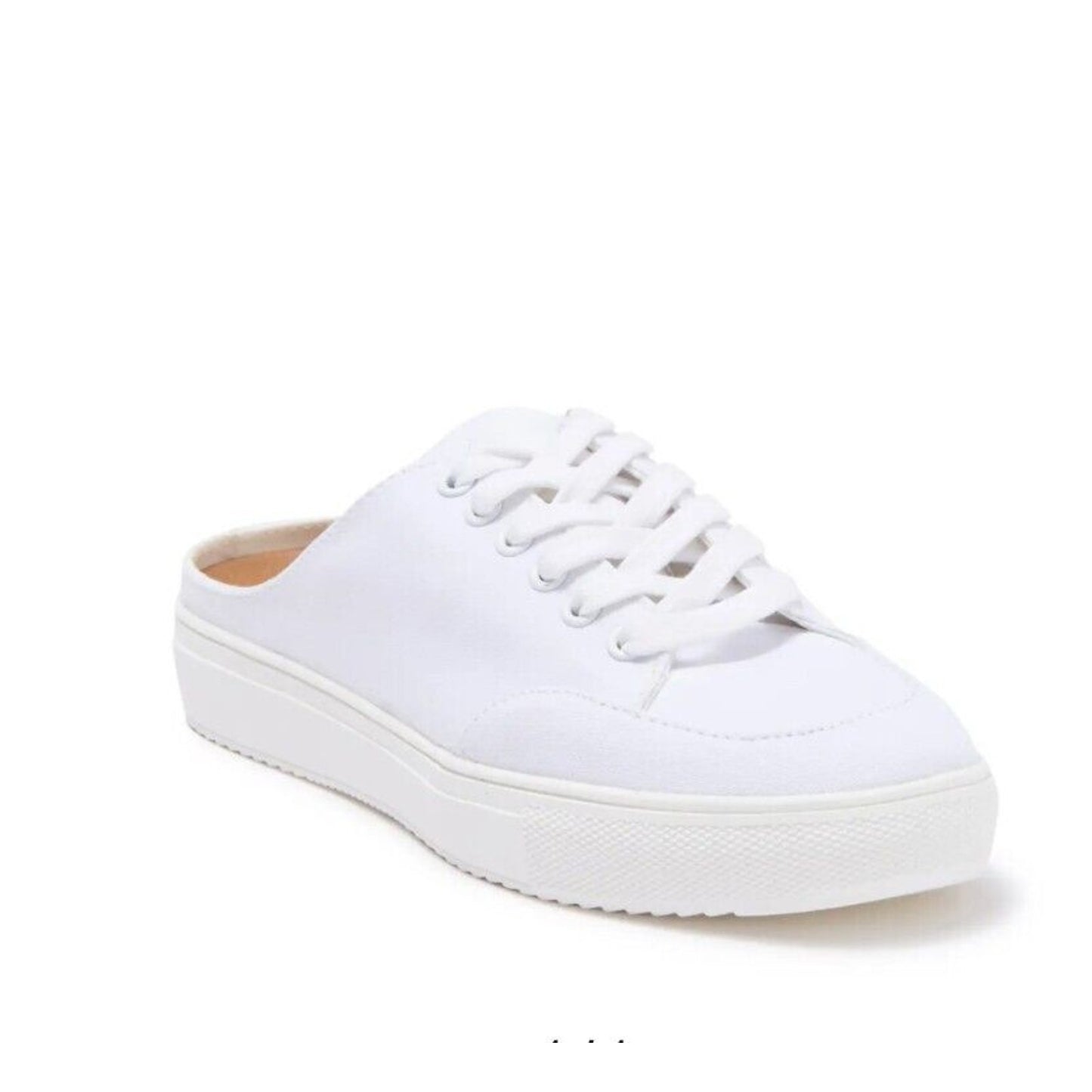 Susina White Leatherette Brynlee Closed Toe Slide-In Casual Mule Sneakers 9