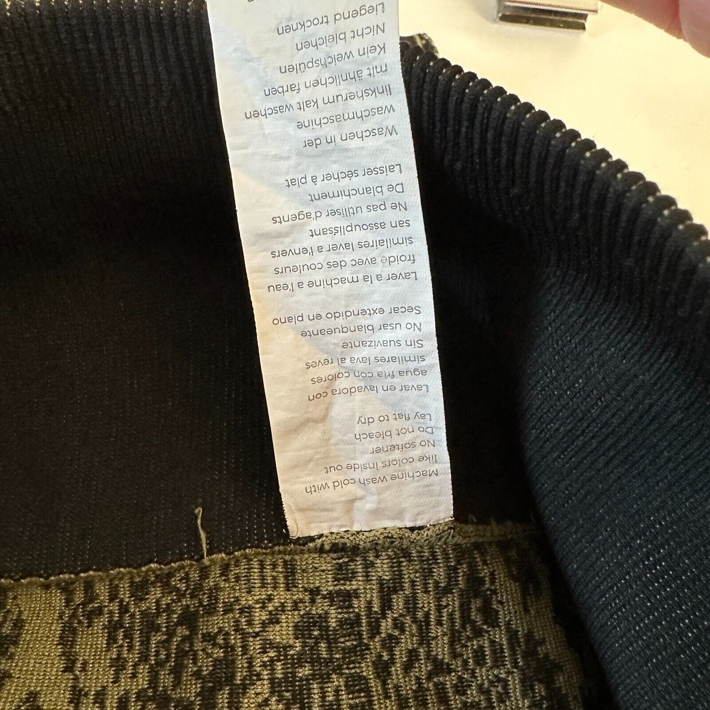 Fabletics Black & Gold Snake Print Ankle Leggings Wide Black Waistband S