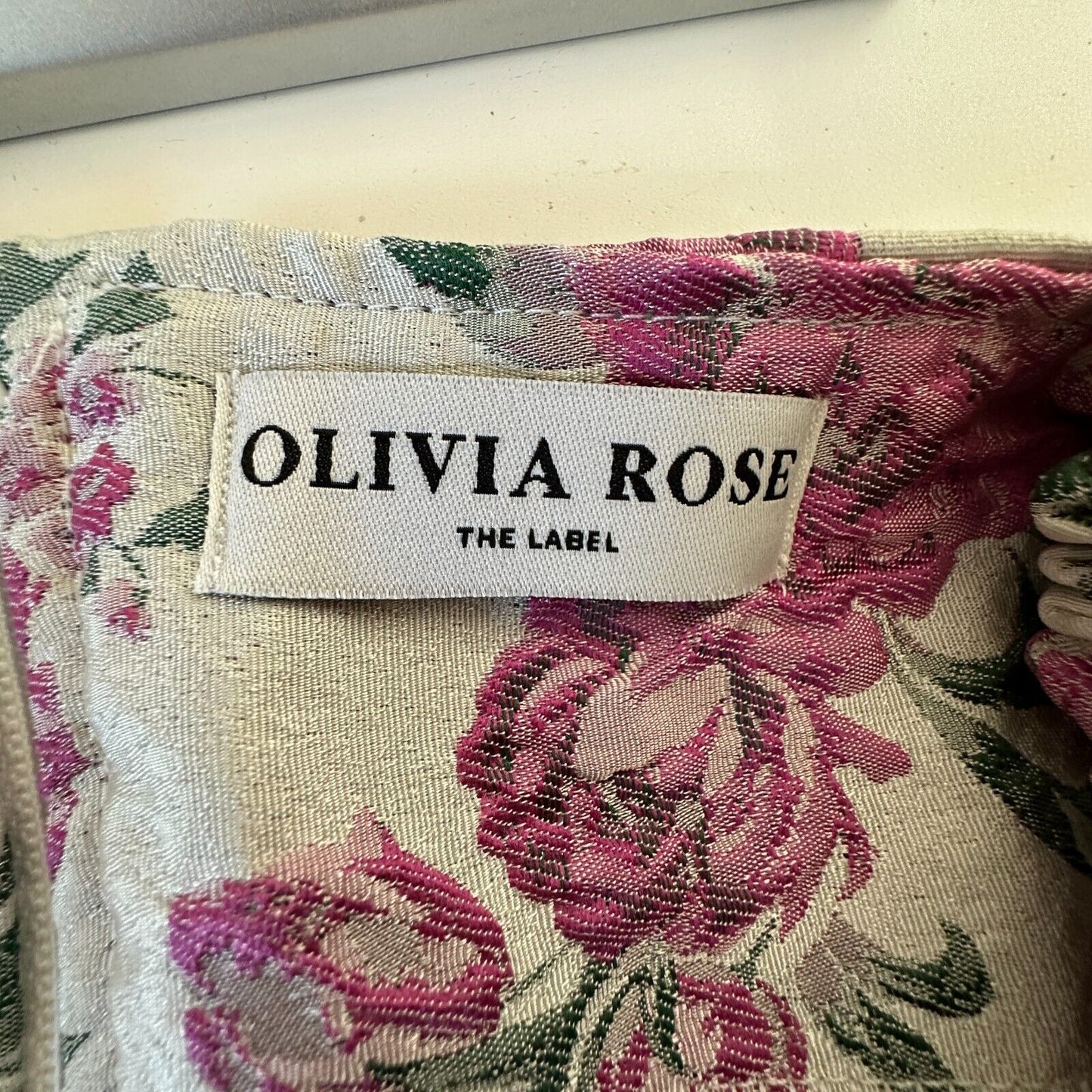Olivia Rose The Label Cream Pink Green Floral Square Neck Puff Sleeve Crop XL