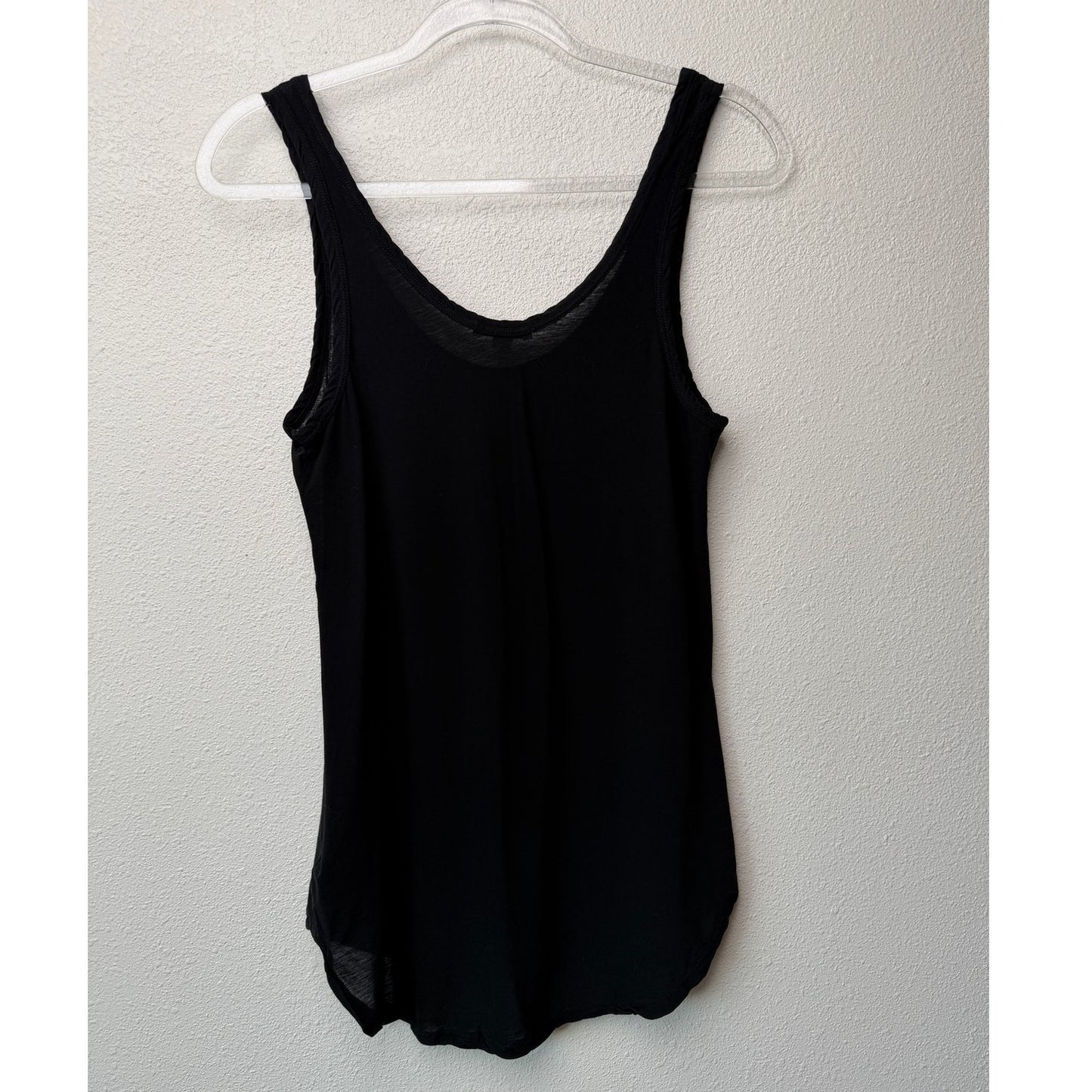 James Perse Black Longline Scoop Neck Tank Top Size 1