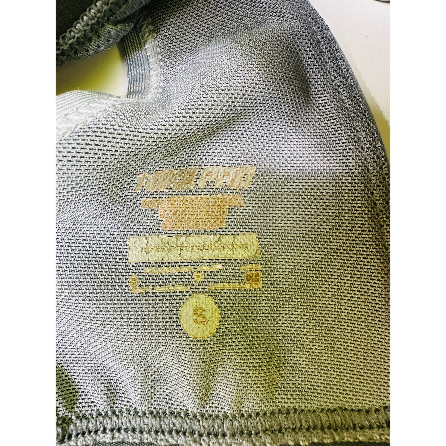 Nike Pro Gray Black Florescent Yellow Sports Bra Small