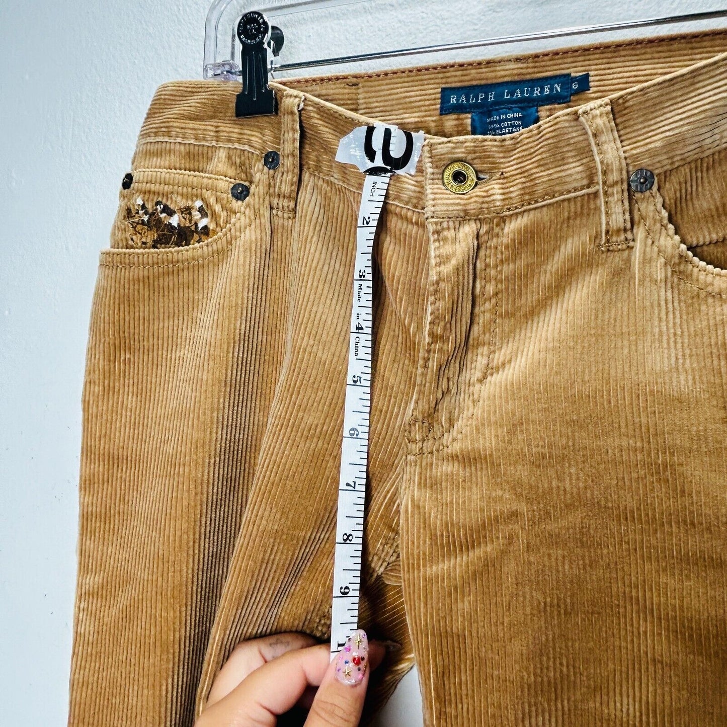 Ralph Lauren Blue Label RL650 Thompson Tan Corduroy Slim Low-Rise Straight Jeans
