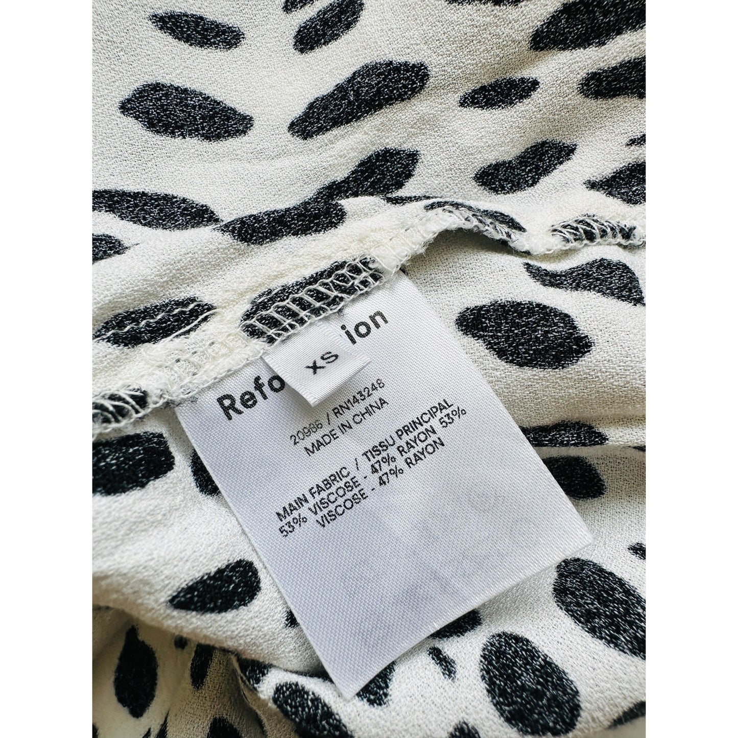 Reformation Black & White Ventura Cheetah Slip Dress XS