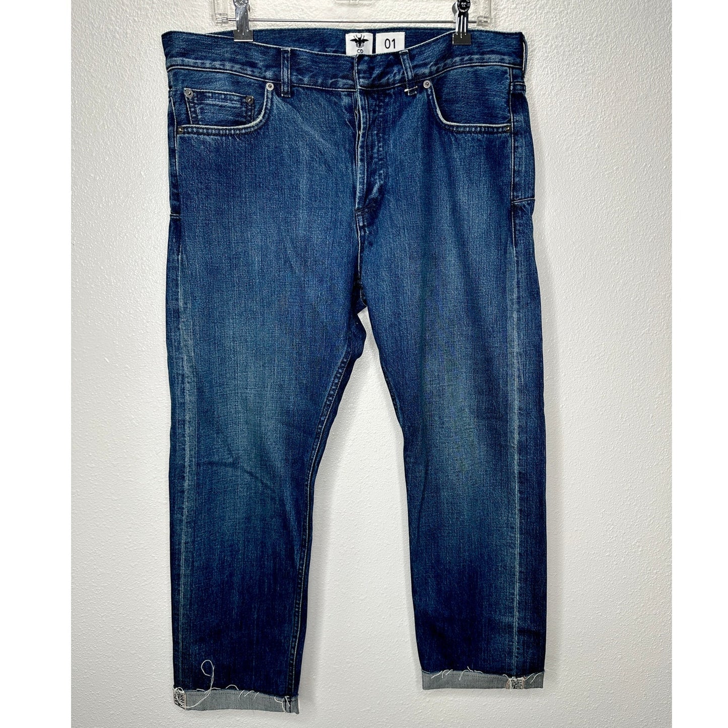 NWOT Christian Dior 01 Medium Wash Button Front Boyfriend Jeans 10