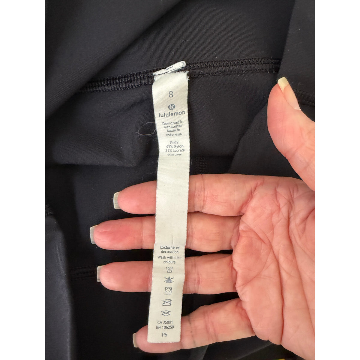 Lululemon Black Cropped Leggings Women US 8