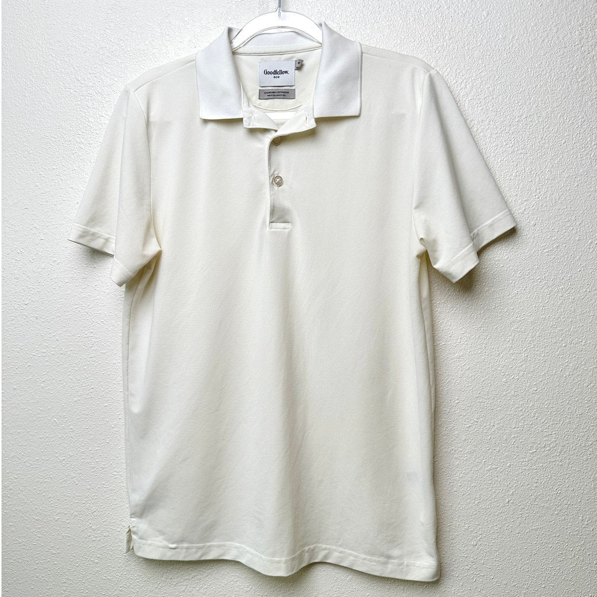 Goodfellow White Polo Shirt Men’s Size M Short Sleeve