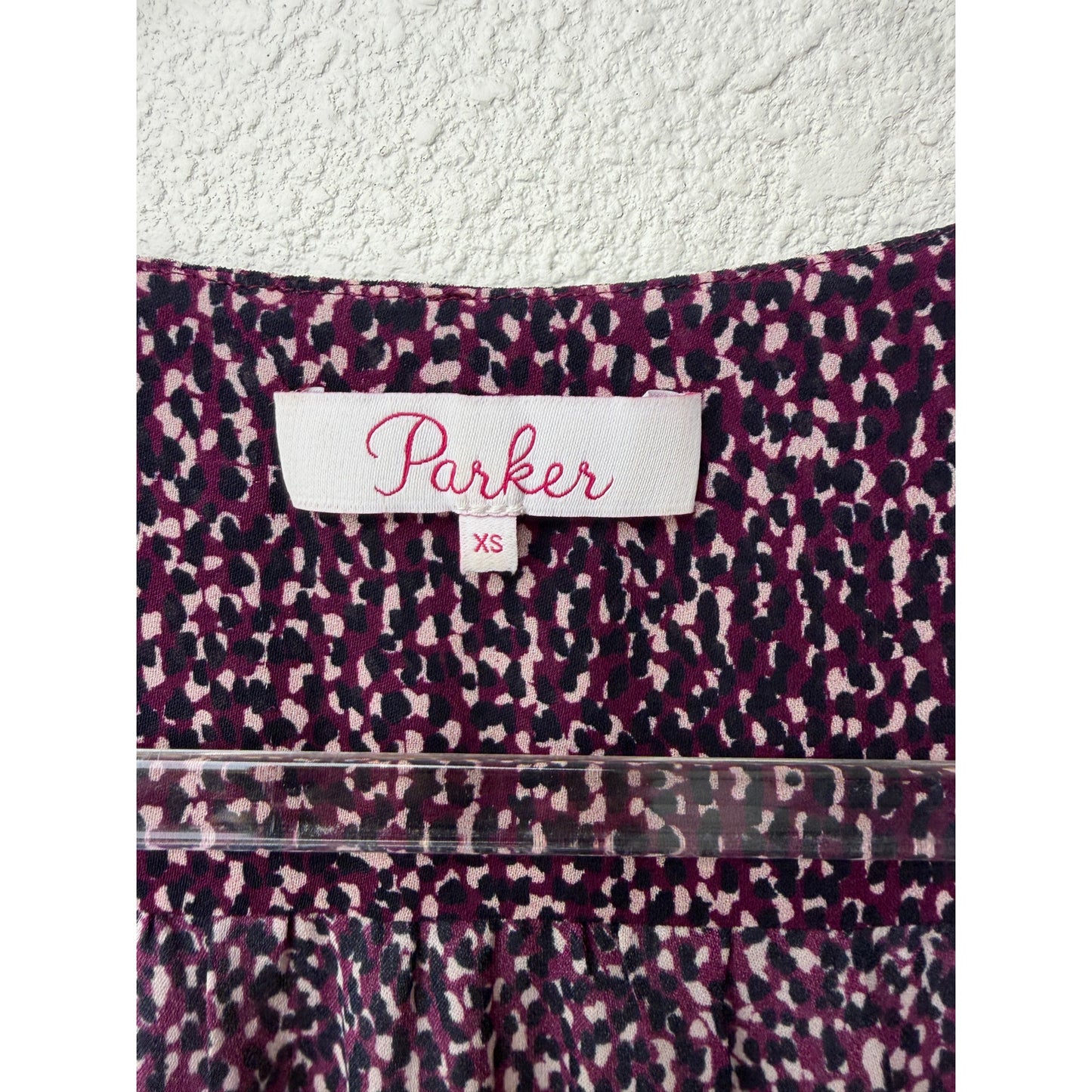 Parker Matilda Funfetti Silk Blouse Women XS Purple