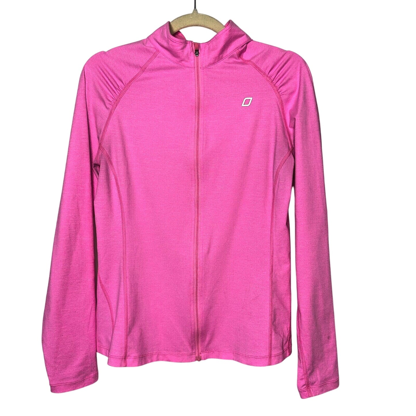 Lorna Jane Active Hot Pink Long Sleeve Zip Lightweight Fitted Stretch Jacket Med