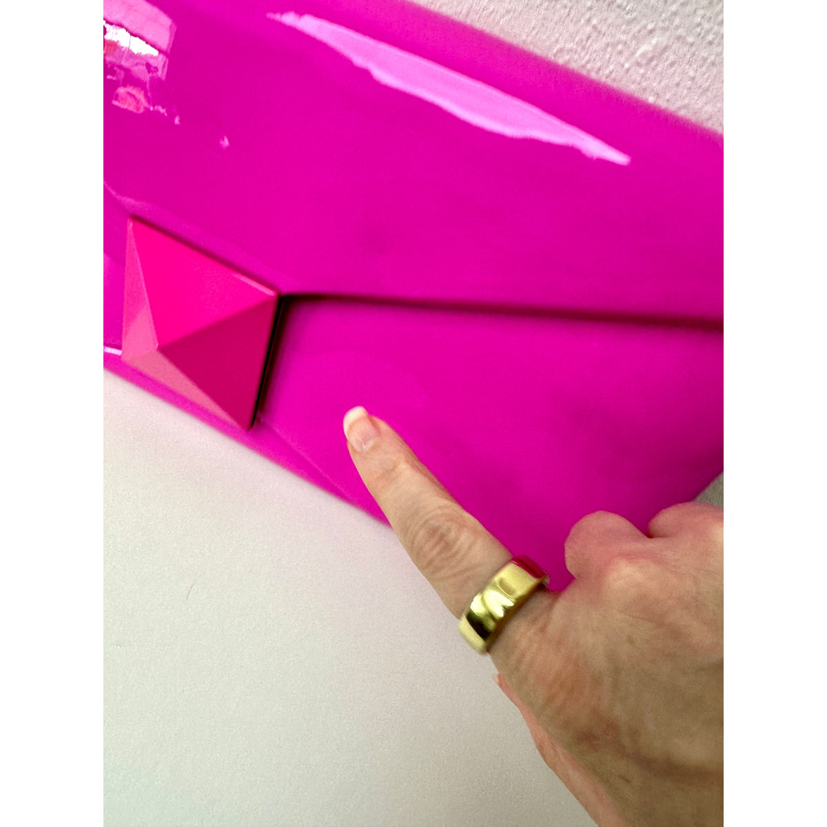 Valentino Hot Pink Patent Leather Large Envelope Clutch
