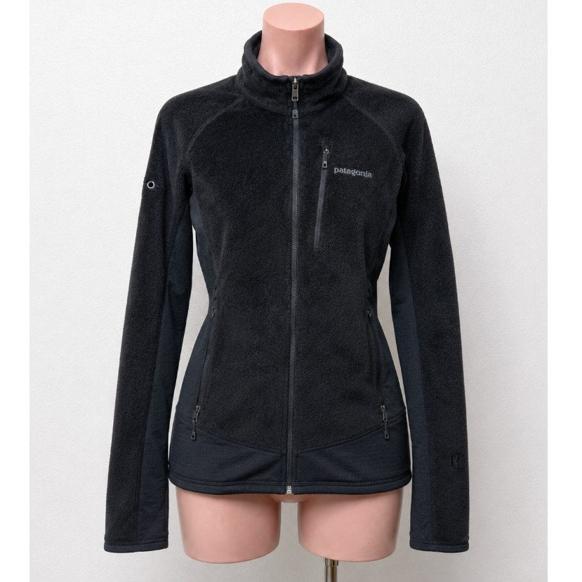 Patagonia Black Fuzzy Long Sleeve Front Full Zip Light Weight Fitted Jacket S
