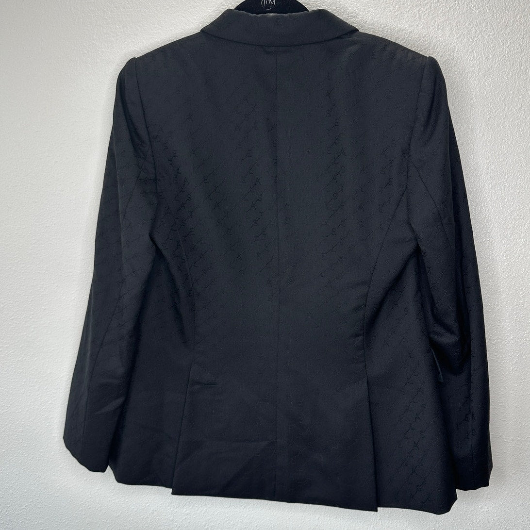 Stella McCartney Black Wool Embossed Double Breasted Button Blazer 46 / L