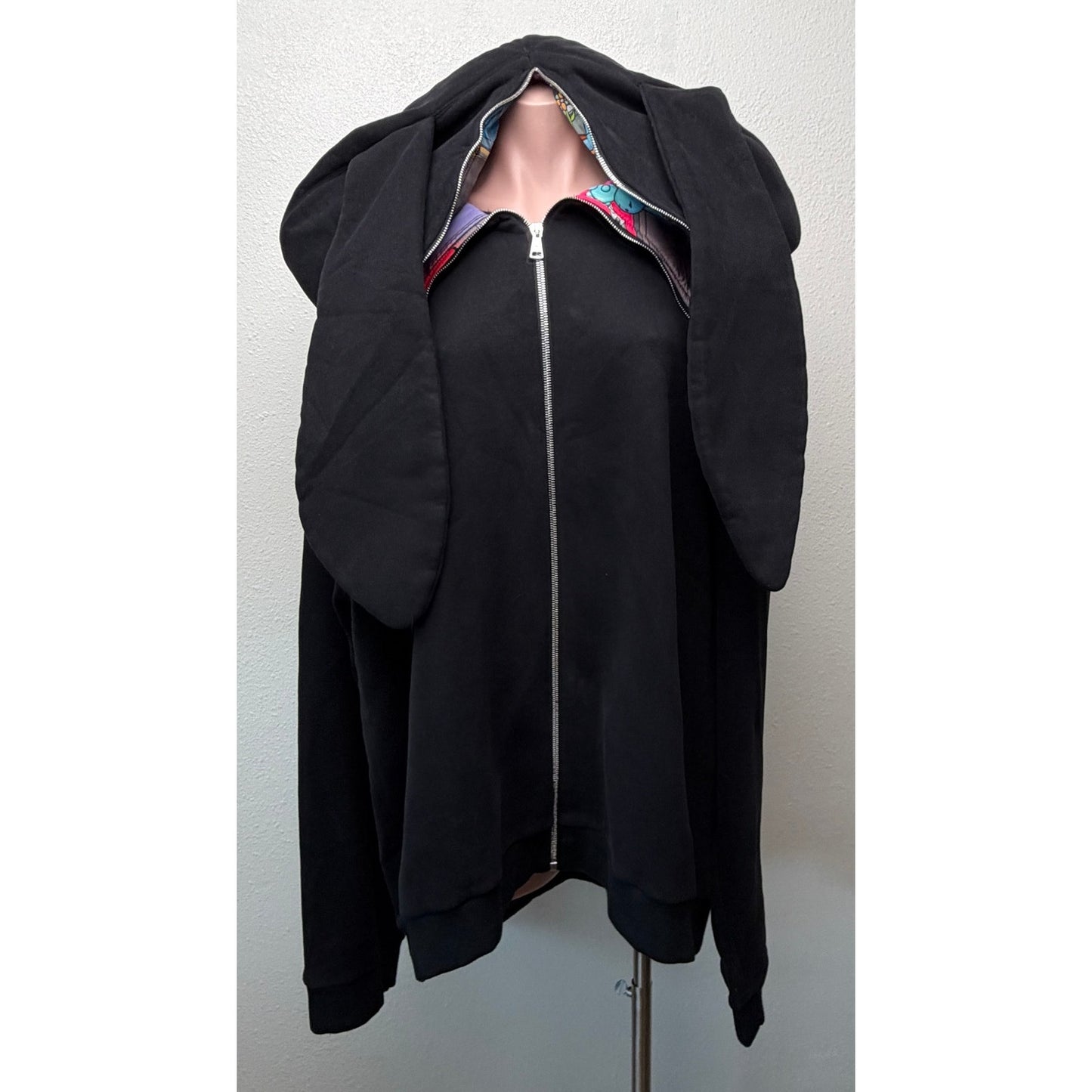Natasha Zinko Unisex L Black Rabbit Ear Hoodie Oversized