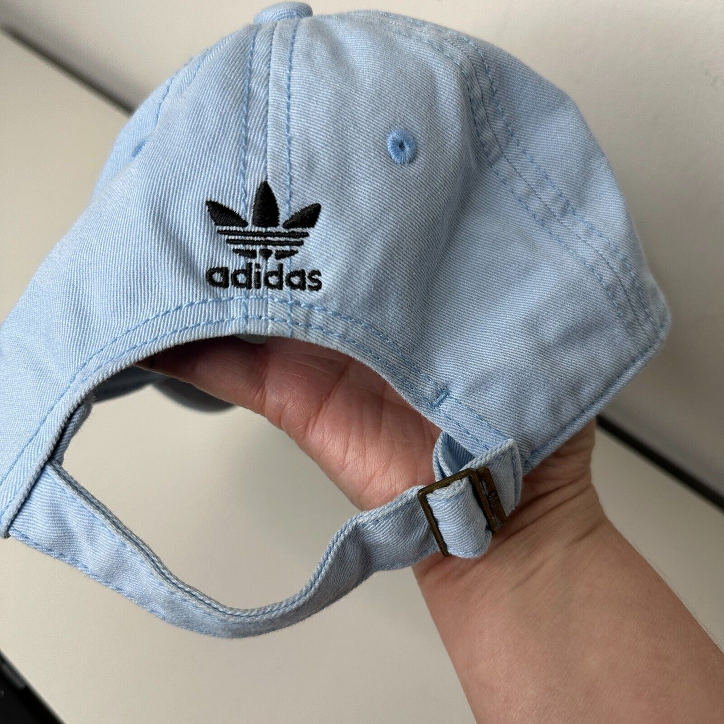 Adidas Pale Baby Blue with Black Adidas Logo Womens Baseball Hat OS
