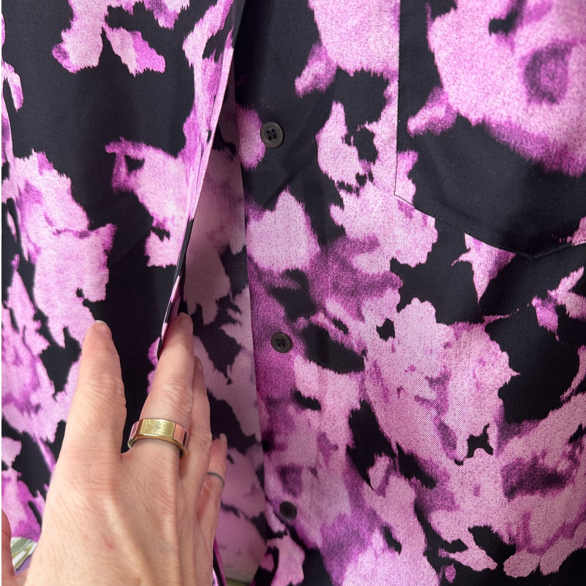 NWT Dries Van Noten Camp Shirt Floral Print Short Sleeve 100% Silk 40 / M