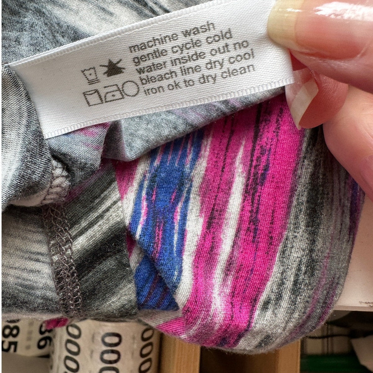 Bloomingdales Blue Black Gray Multicolor Stripe Print Elastic Waist Skirt S