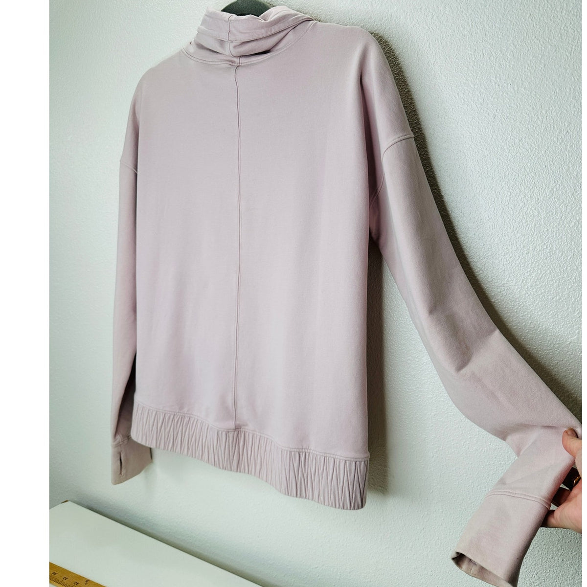 Lululemon Pale Pink Cowl Neck Long Sleeve Banded Bottom Sweat shirt 6