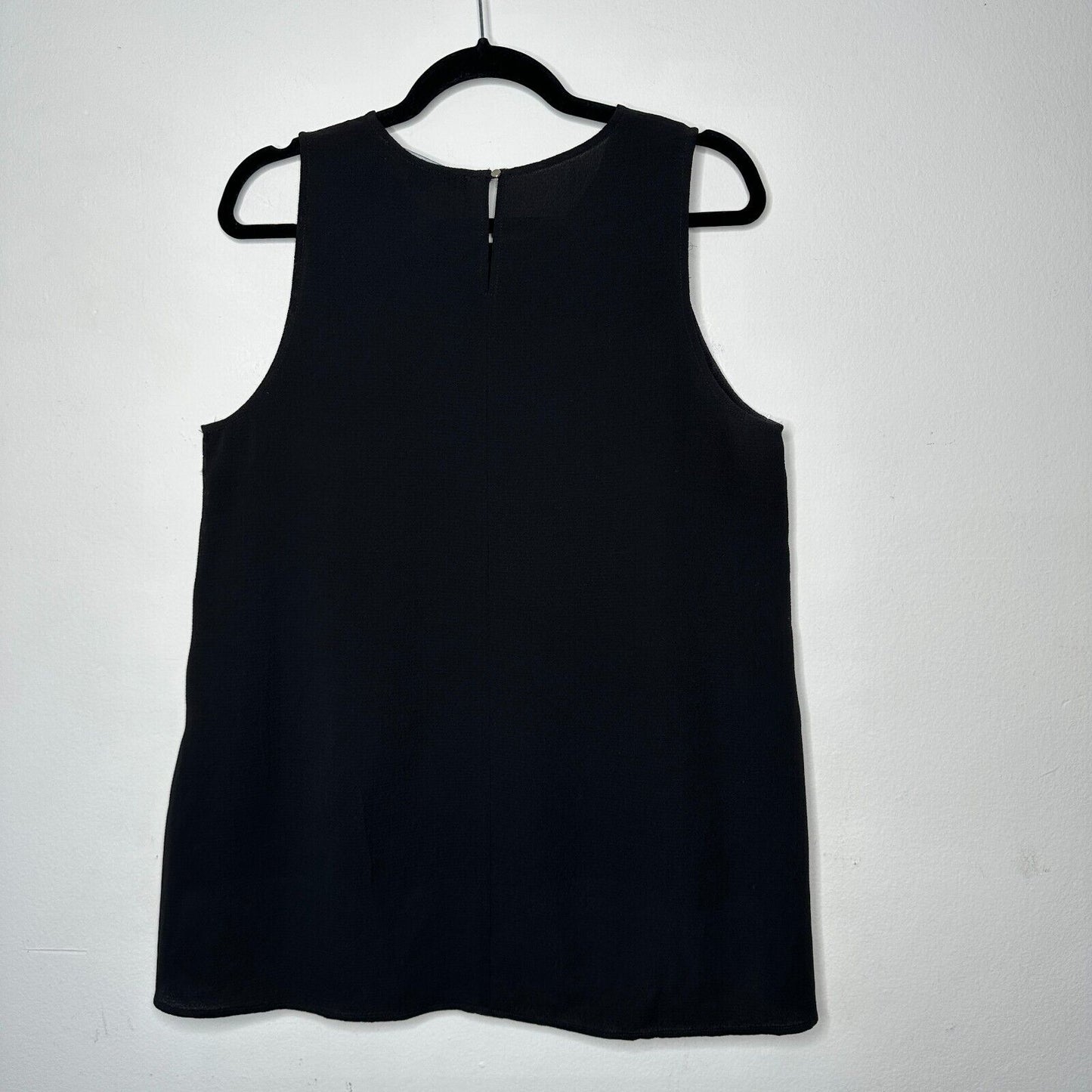 HYFVE Black with Silver Grommet Sleeveless Silky Hi Low Tunic Tank Keyhole Back