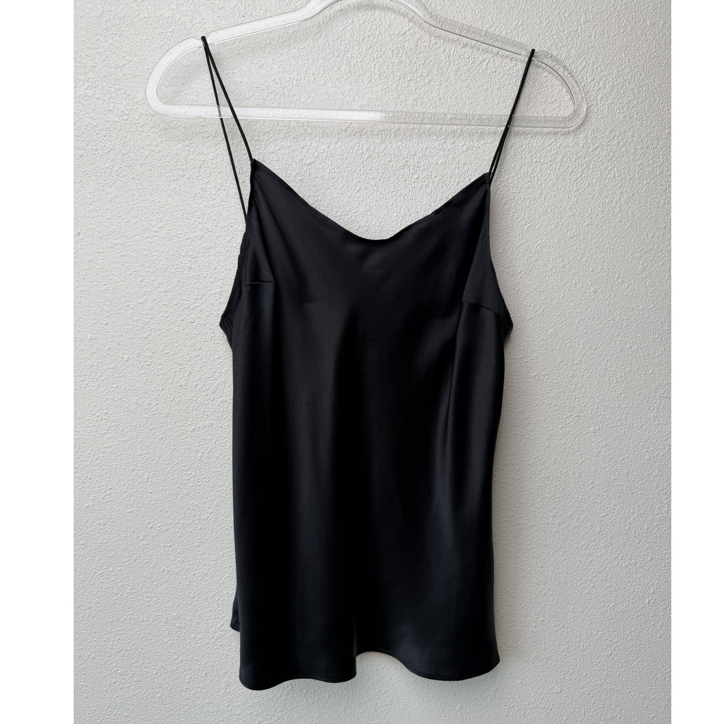 PAIGE Rosie HW Cicely Black Silk Cami Top Spaghetti Strap Size S