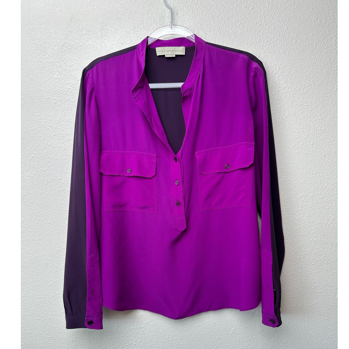 Stella McCartney Blouse Purple Women US10 100% Silk