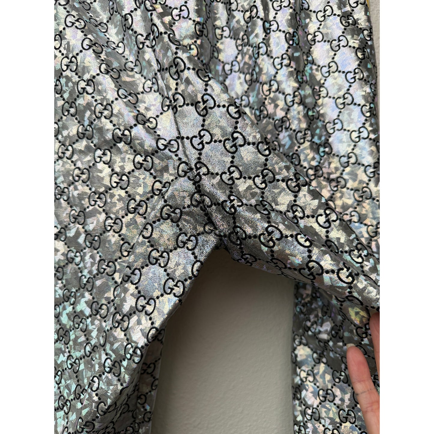 Gucci Silver GG Crystal Jogger Pants Men's M