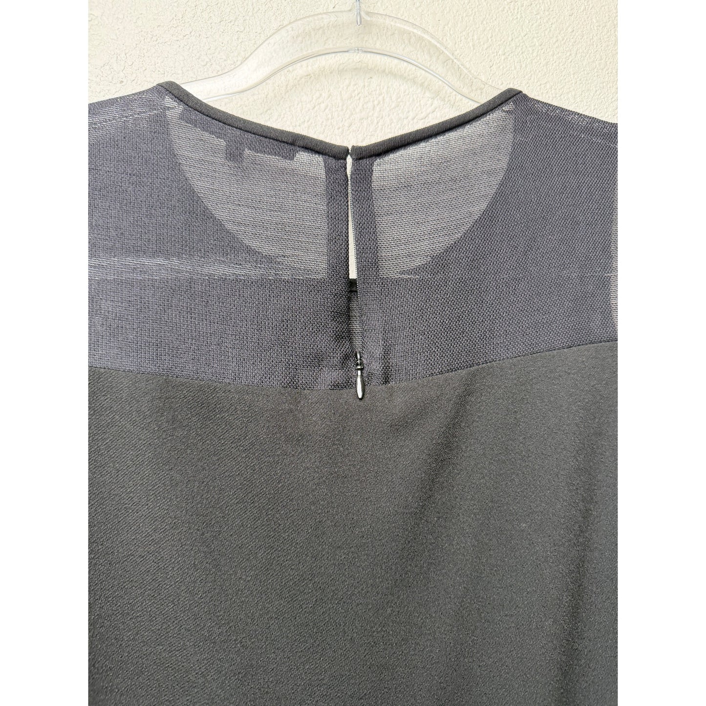 Tibi Black Mixed Media Sheer Sleeveless Back Zip Top US 4