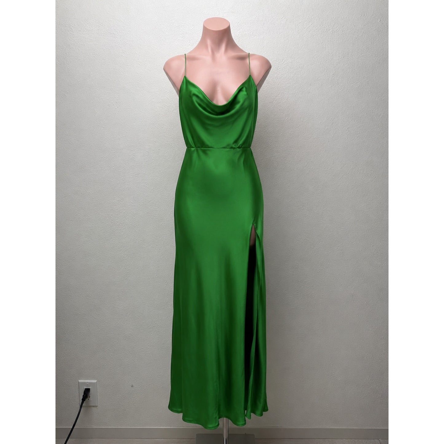 NWT Nicholas Lucinda Green Silk Halter Slip Maxi Dress Women’s US 6