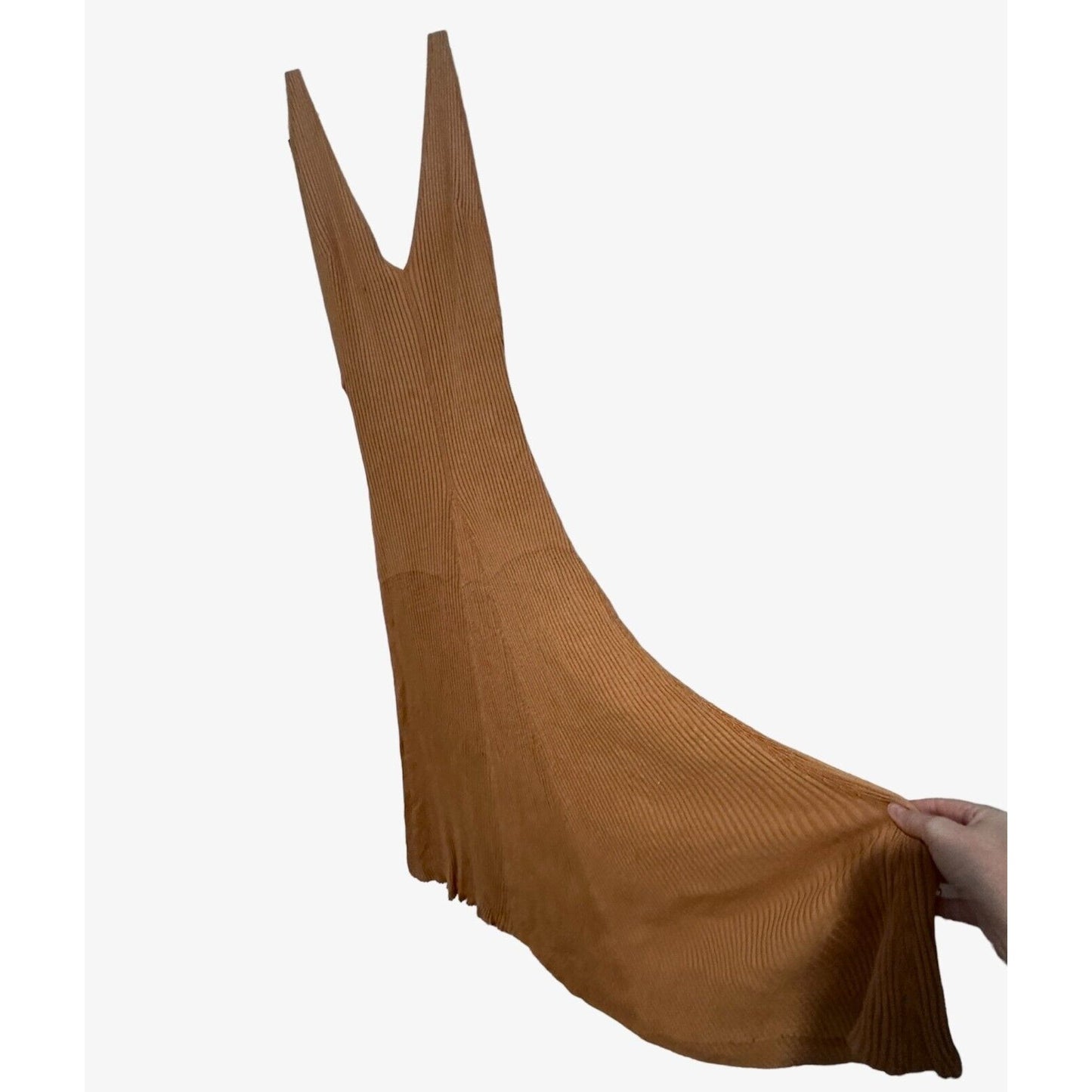 NWT Free People Camel Brown Sweet as Honey RibKnit VNeck Sleeveless Maxi Dress L