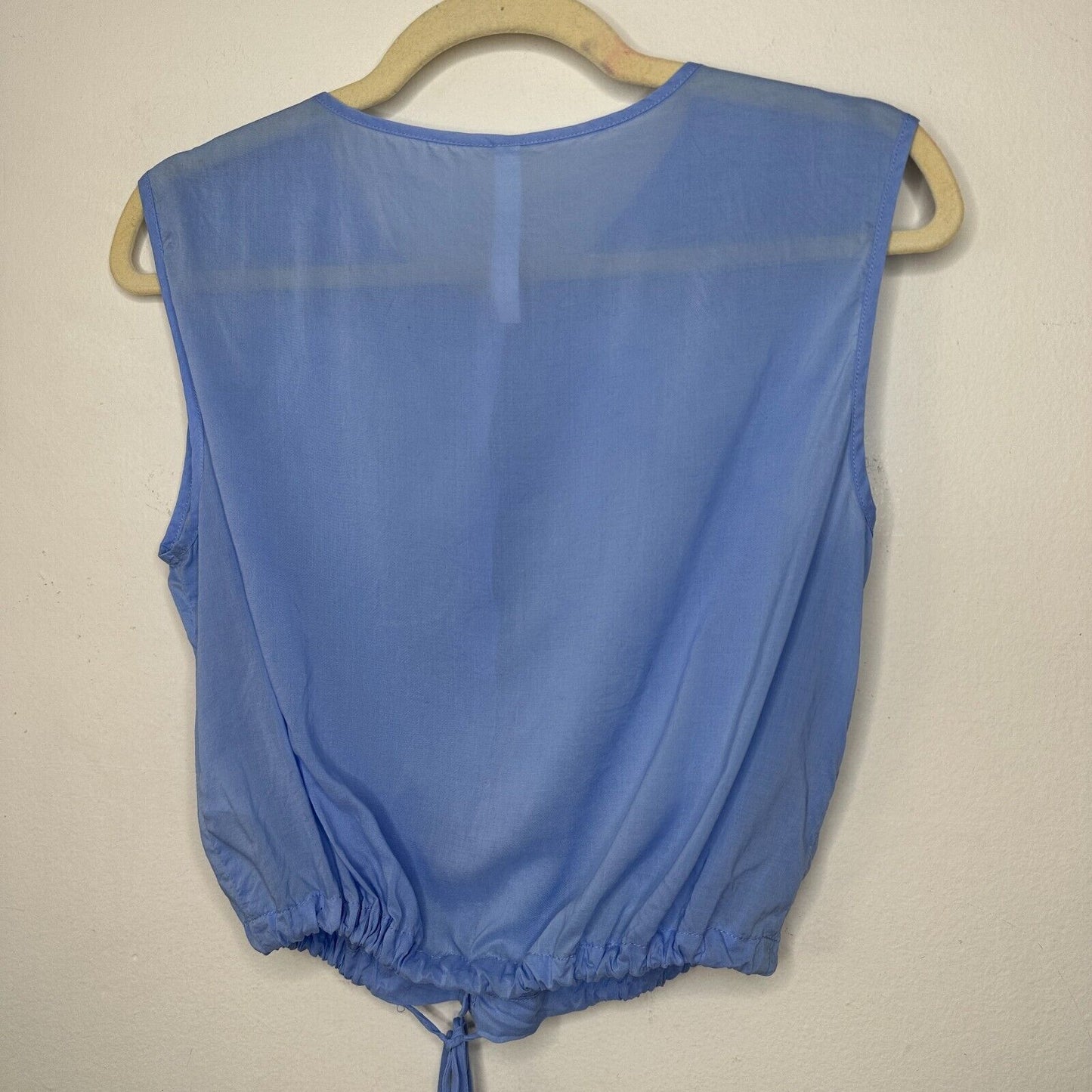 Aritzia Babaton Light Blue Cardin Sleeveless Button-Down Drawstring Waist Top XS