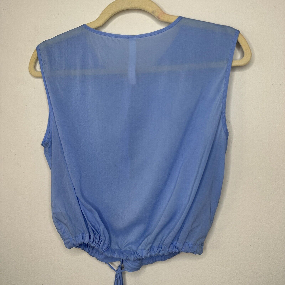 Aritzia Babaton Light Blue Cardin Sleeveless Button-Down Drawstring Waist Top XS