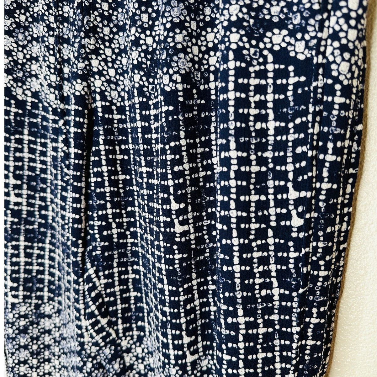 Tavik Womens Navy Ivory Polka Dot Cinch Tie Waist Banded Jogger Pant S