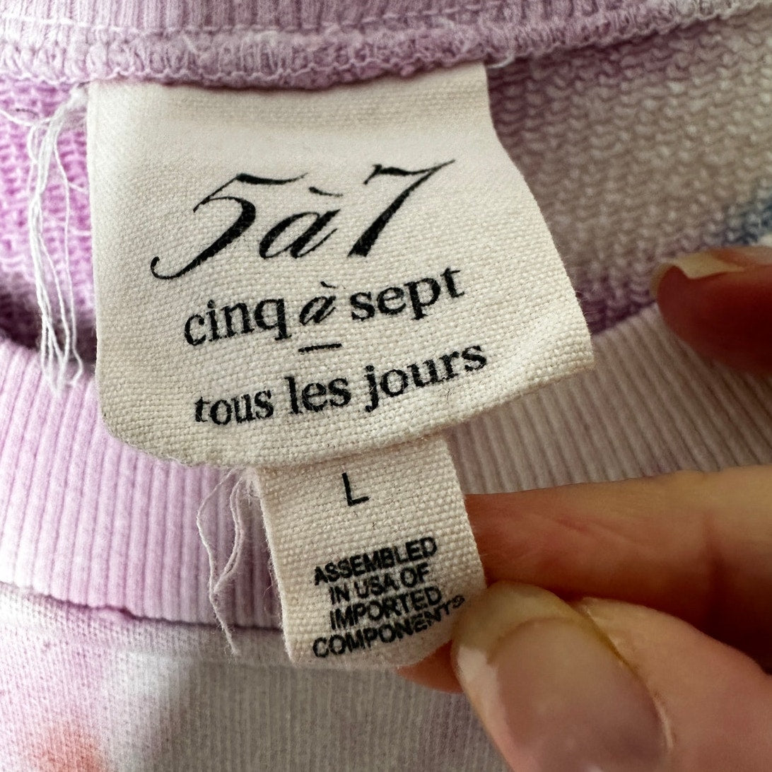 Cinq a Sept I Love Every One Multicolor Tie-Dye Sweatshirt