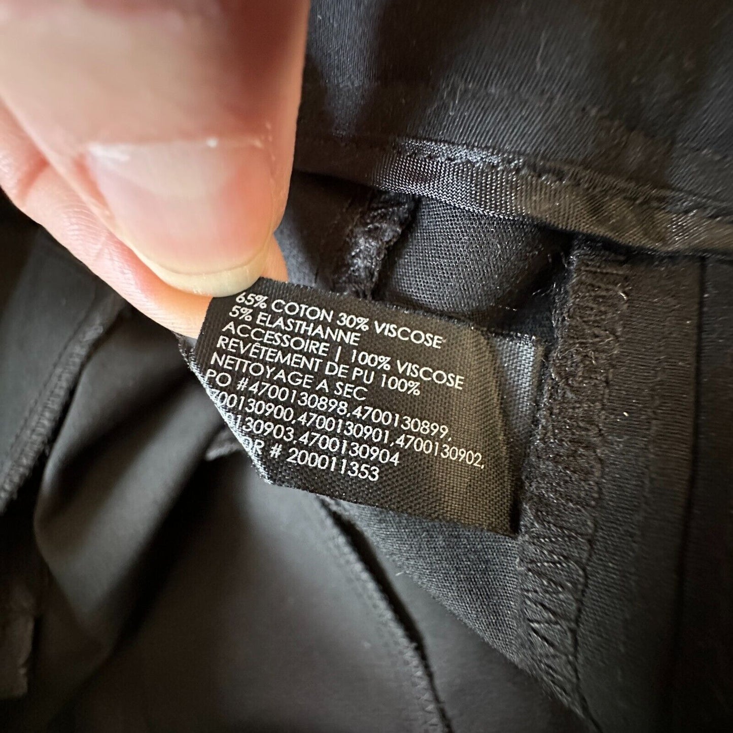 Club Monaco Black Straight Leg Leather Trimmed Zip & Pockets Trouser Pants 10