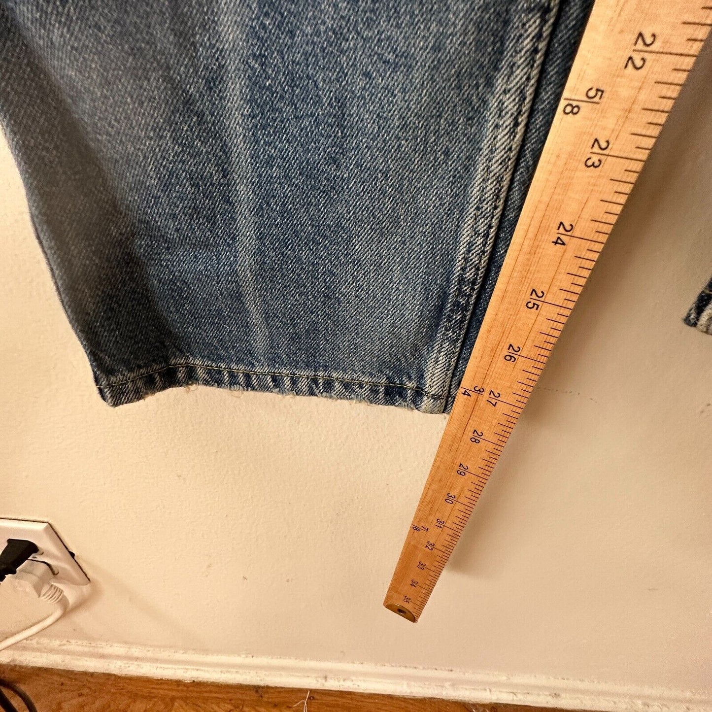 NWT Lee Vintage Medium Blue Wash High Rise Relaxed Stovepipe Distressed Jeans 28