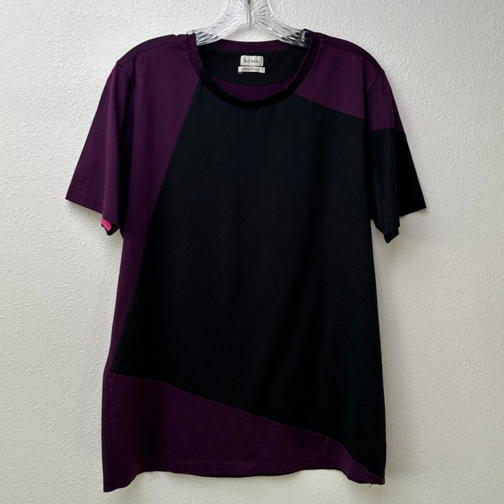 Paul Smith Tee Black Purple Womens US L Colorblock