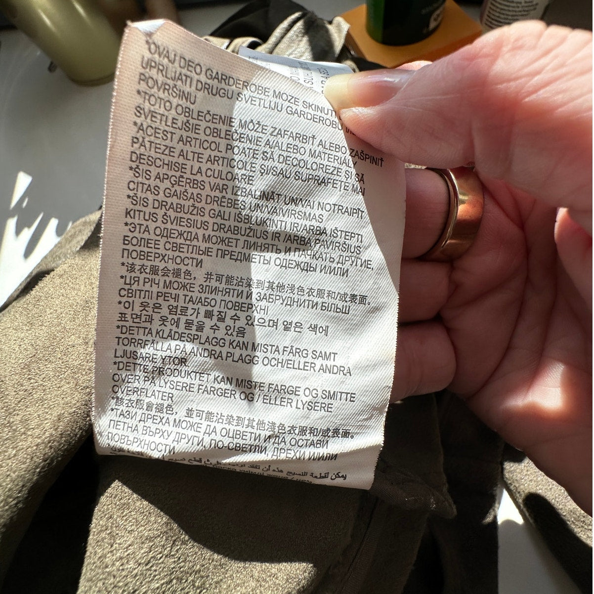 Zara Olive Green & Black Suede Long Sleeve Side Zip Cowel Neck Jacket XS