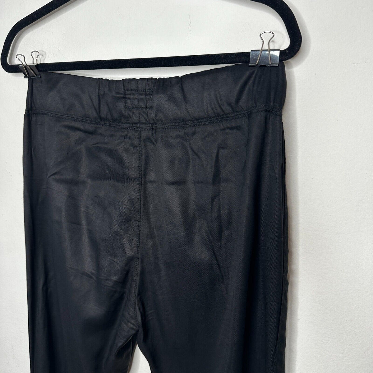 Revolve Hudson Katie Crop Black Sweatpant Jogger Zip Pocket Drawstring Pants 26