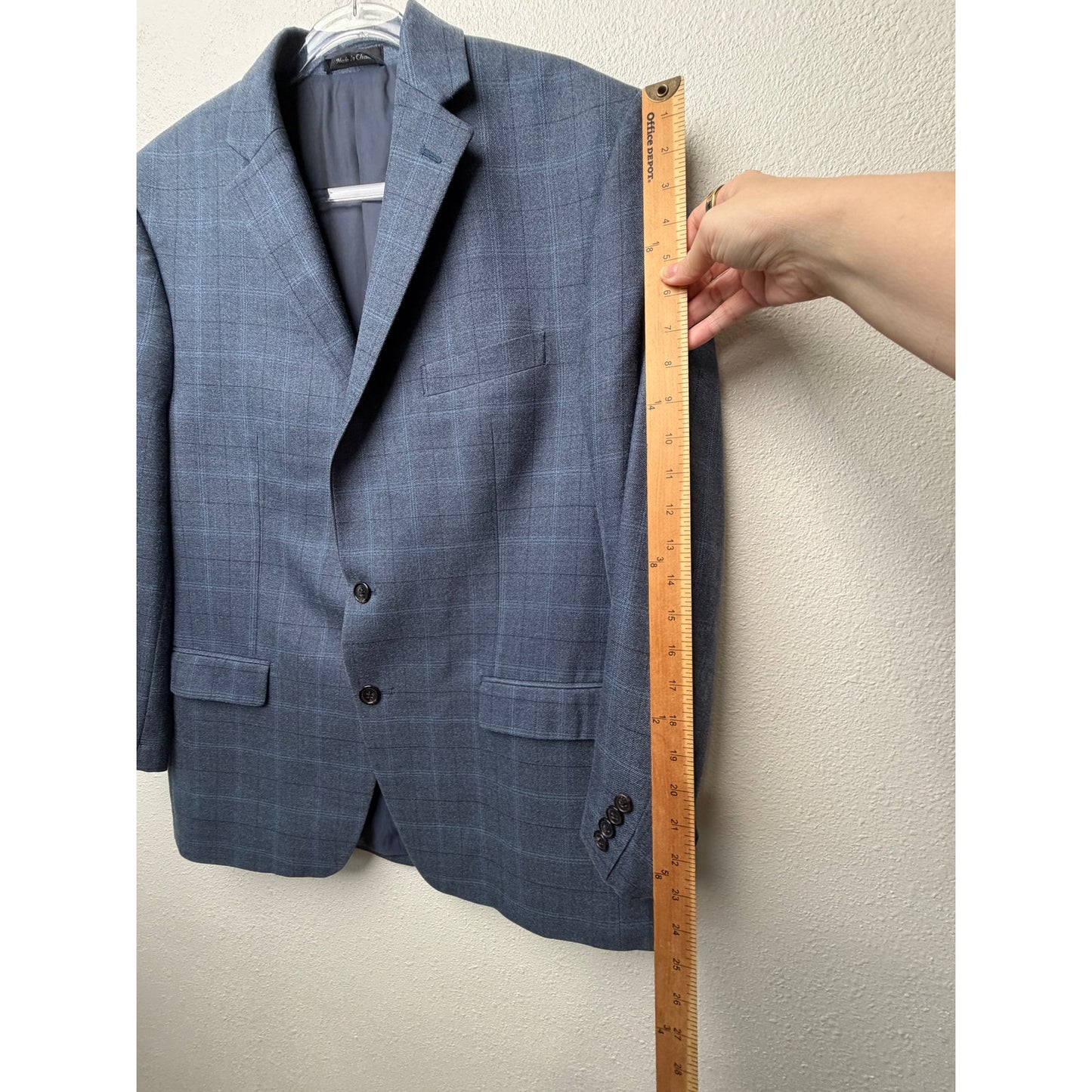 Lauren Ralph Lauren Blue Plaid Wool Silk Blazer Men’s 44R
