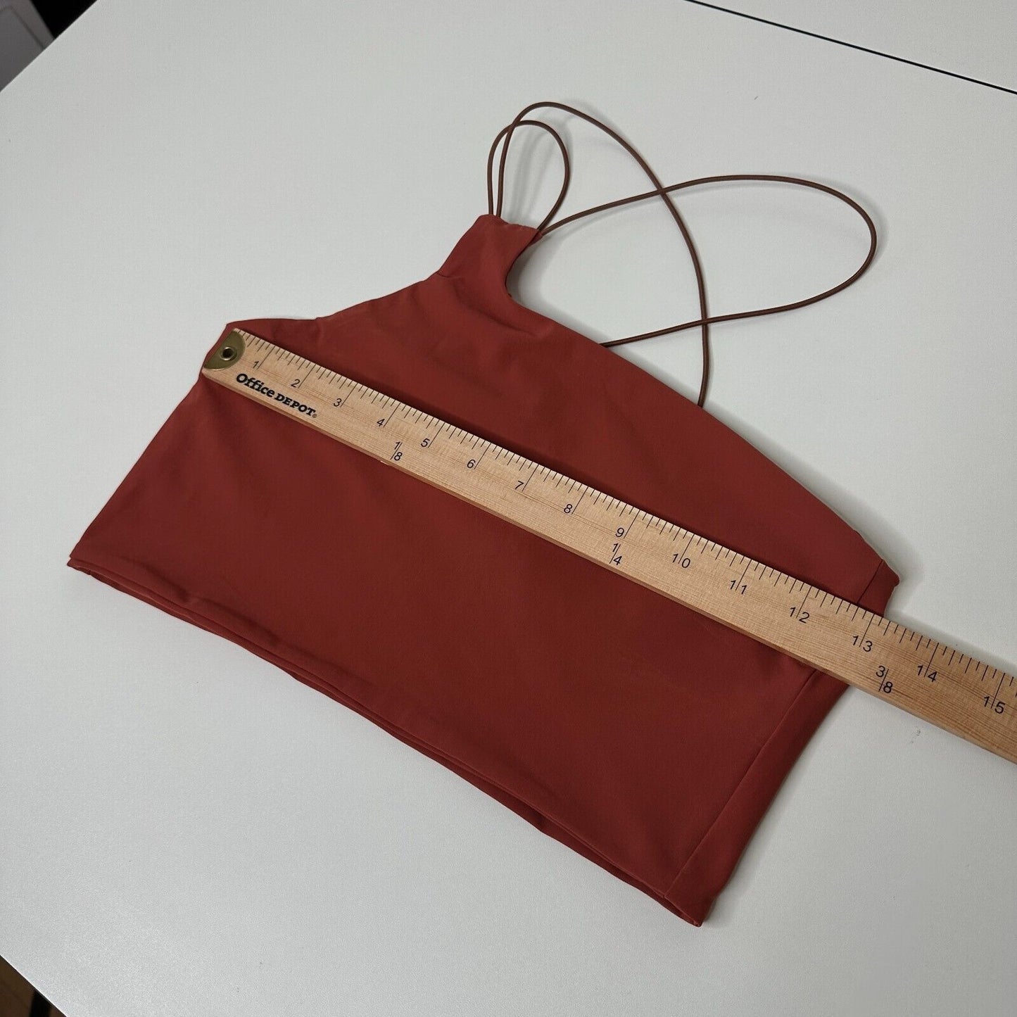 Alix NYC Rust Avon Asymmetrical Neckline One-Shoulder Spaghetti Strap Crop S