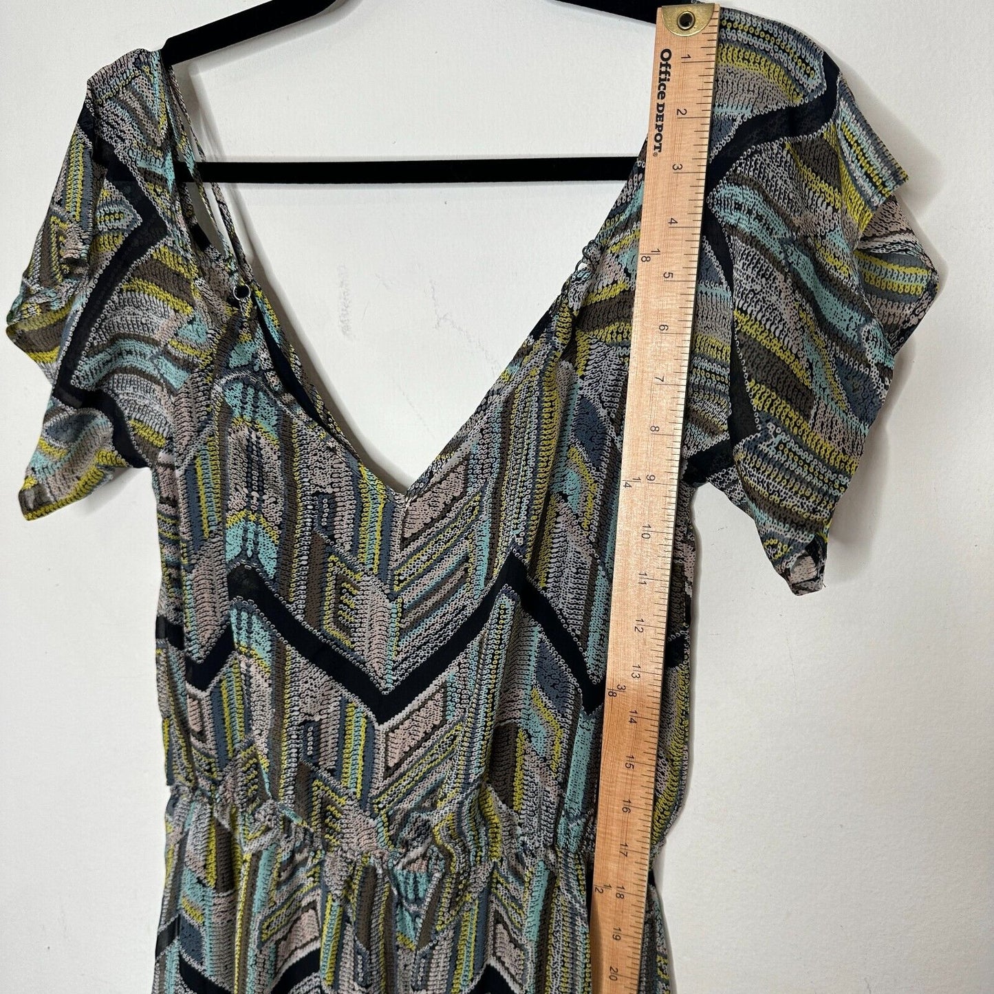 NWT Ella Moss Colorful Mazatlan Off Shoulder Silk Maxi Dress Adj Straps Med