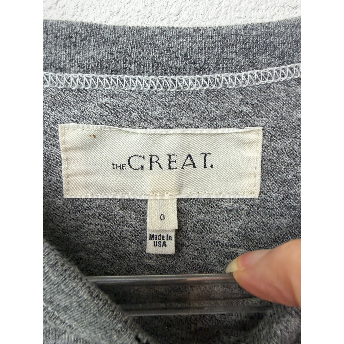 THE GREAT Gray Navy Heart Print T Shirt Women Size 0