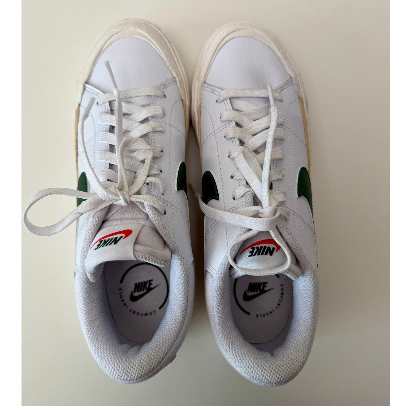 Nike Court Legacy Lift White Green Platform Sneakers Women's Size 8