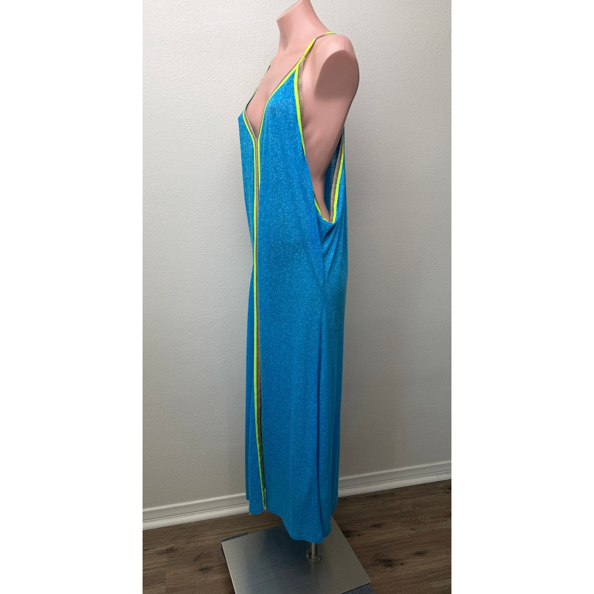 Pitusa Blue Neon Trim Maxi Cover Up Women Standard