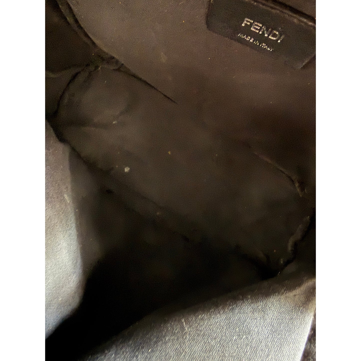 Fendi Roma Mini By The Way Leather Backpack Black Silver Gold Studded Logo Bag