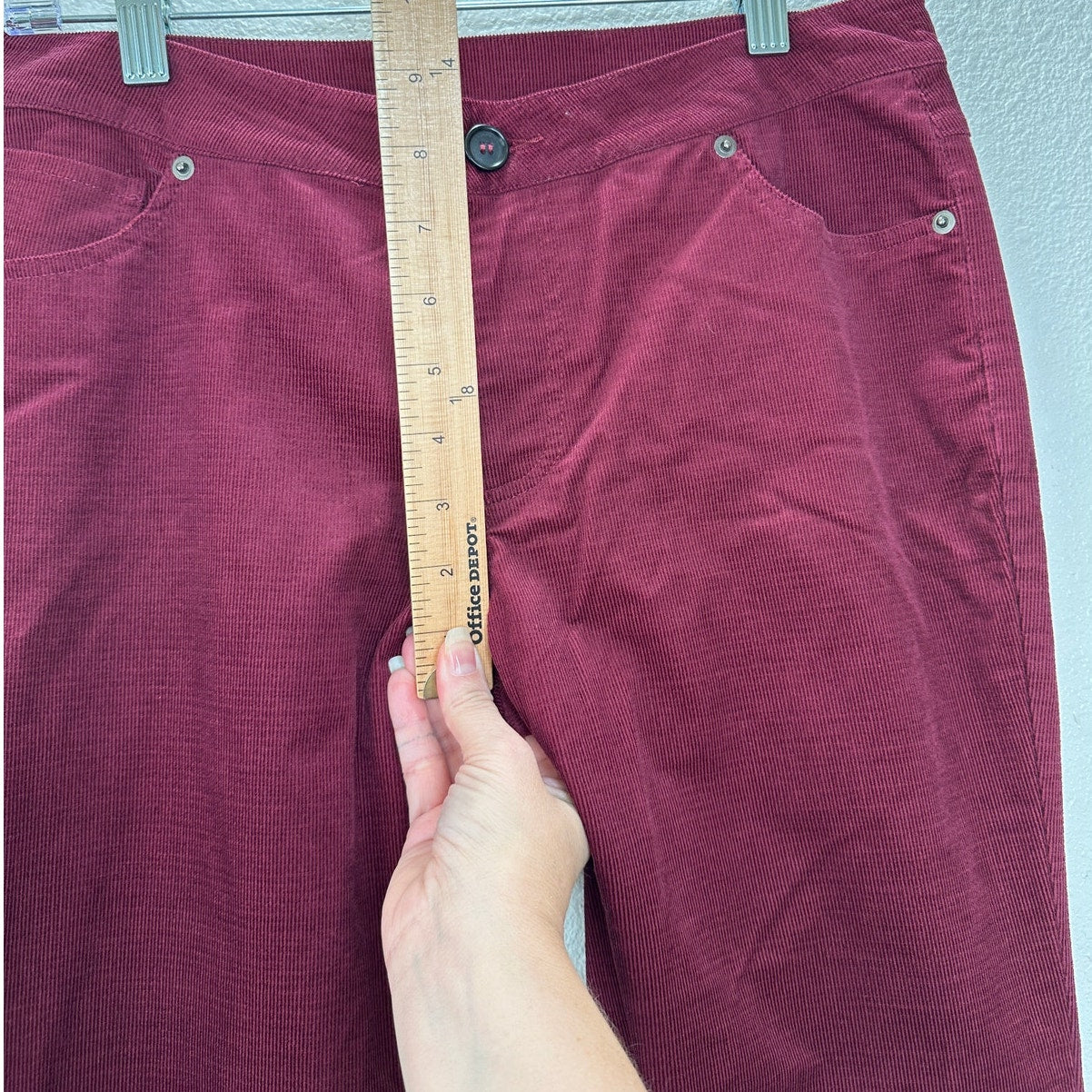 Jack Burgundy Red Corduroy Flare Low Rise Pants S