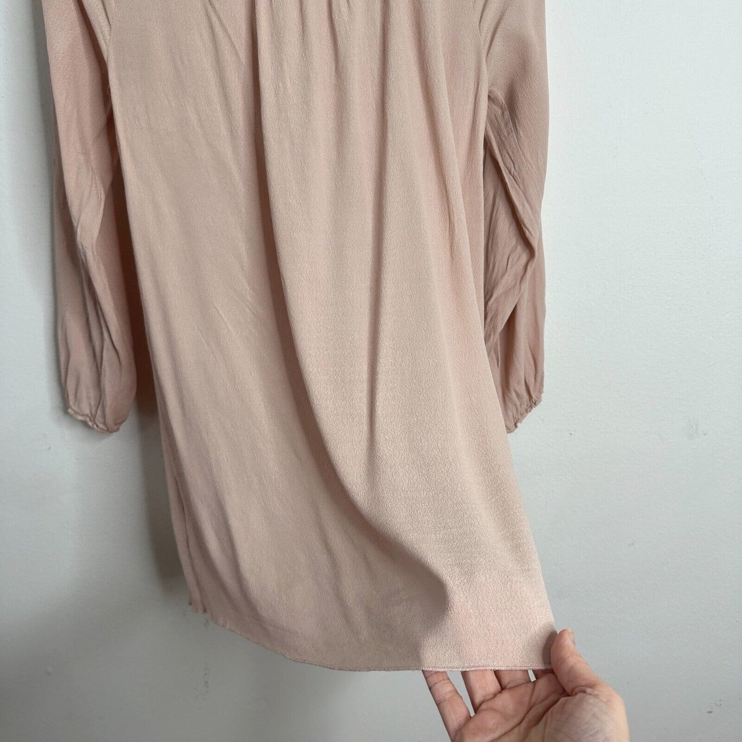 American Vintage Blush Off Shoulder 3/4 Sleeve Flowy Button Up Blouse Top Small