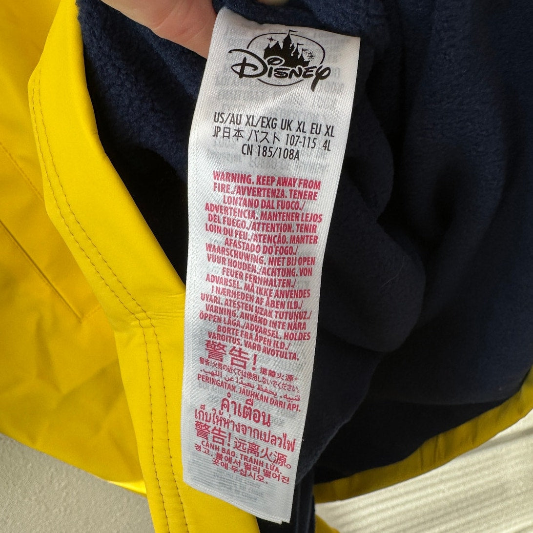 Disney Paris Minnie Mouse Yellow Rain Jacket Women XL