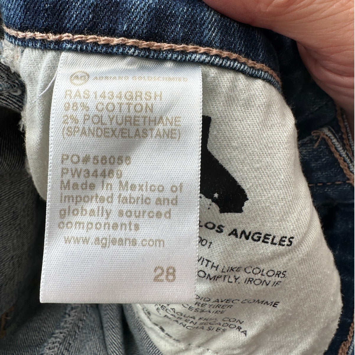 AG Prima Cigarette Jeans Blue Women’s US 28 Fabric Made in Japan