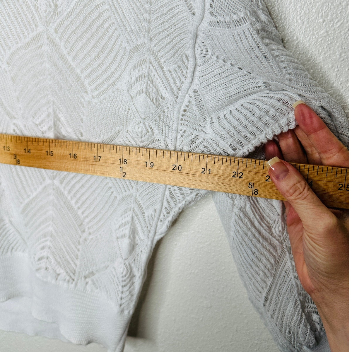 IRO Dusk White Crochet V Neck Lightweight Sweater Dolman Sleeves XS