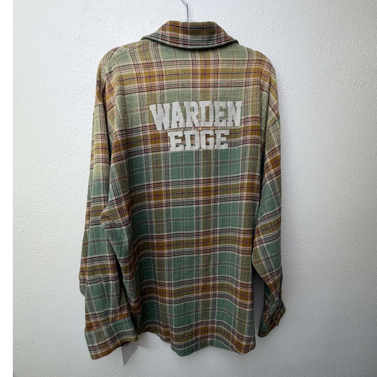 NWT Warden Edge Sage Plaid Oversized Shirt Women M