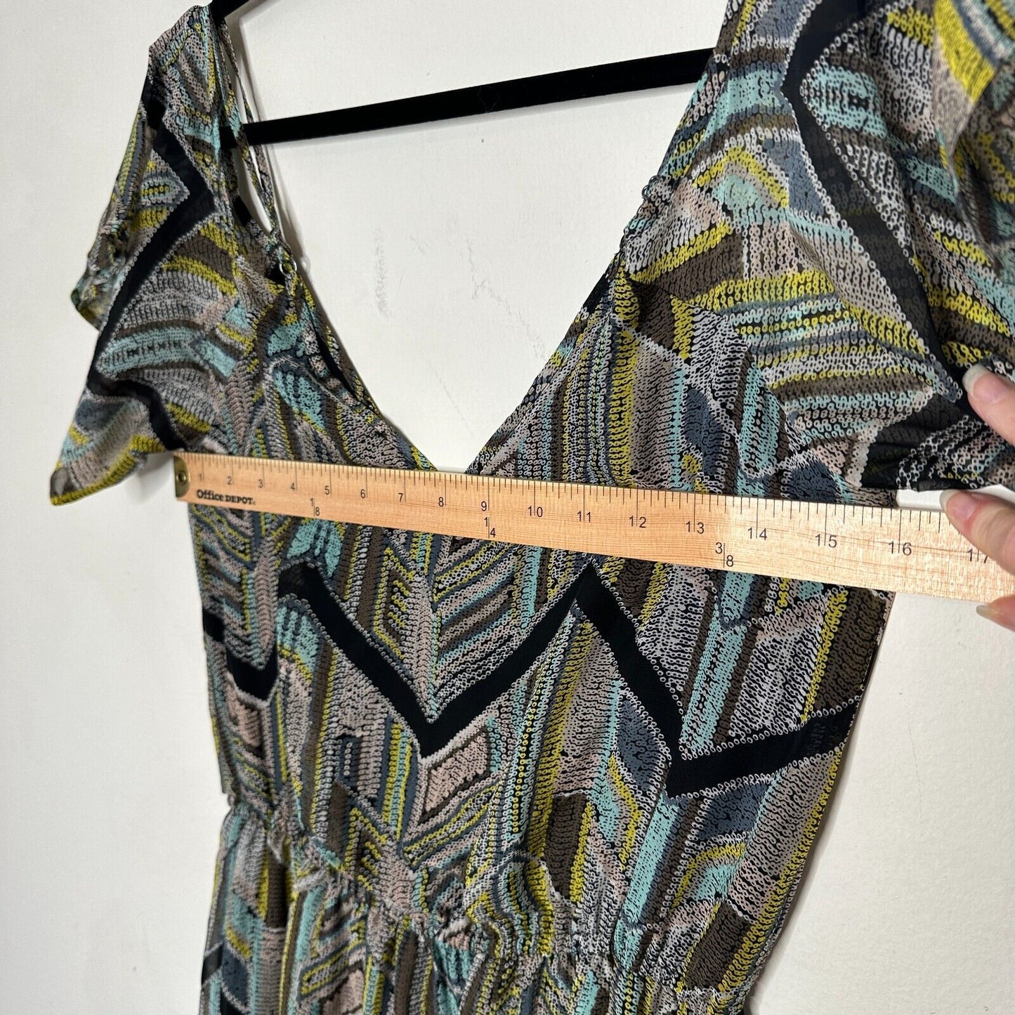 NWT Ella Moss Colorful Mazatlan Off Shoulder Silk Maxi Dress Adj Straps Med